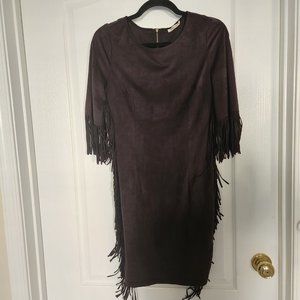 Drole de copines dark grey dress with fringes size S